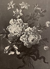 Pivoines de Chine, Narcisses et Anémones, 1727, huile sur panneau, 25 x 18,5 cm, musée Salins, Bagnères-de-Bigorre.