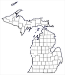 Blank Michigan county map (defunct)