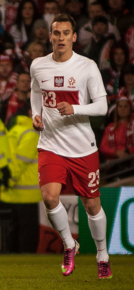 Milik playing for Poland in 2013