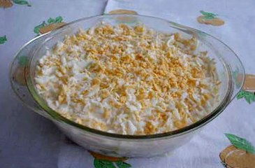 Mimosa salad, traditional decoration