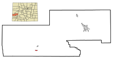 Montrose County Colorado Incorporated and Unincorporated areas Naturita Highlighted.svg