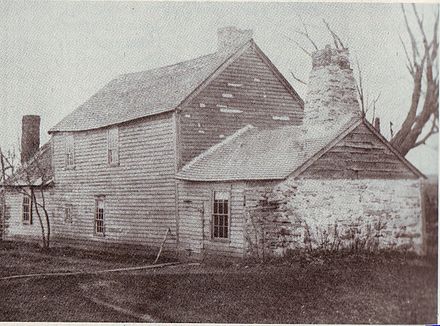 A rare "stone-ender" known as the John Mowry, Jr. or Sayles House on Wesquadomeset (Sayles) Hill near Iron Mine Hill and Sayles Hill Roads in North Smithfield, demolished in the 20th century
