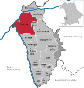 Poziția localității Neu-Ulm