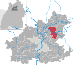 Läget för stad i Landkreis Heilbronn