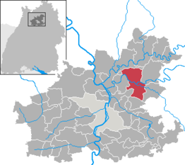 Kaart van Neuenstadt am Kocher