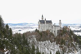 Vue du château en hiver.