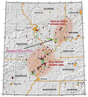 Map showing the Cottage Grove Fault in green