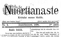 A Nuorttanaste fejléce 1898 augusztusában