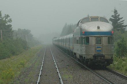 Eastbound The Ocean train on August 13, 2005 around Belmont, Nova Scotia (near Truro).