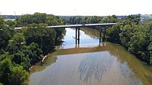 Ocmulgee River Looking southeast toward Second Street in Macon, Georgia