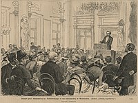 Lecture of Count Stanisław Tarnowski in the Warsaw Town Hall, 1886