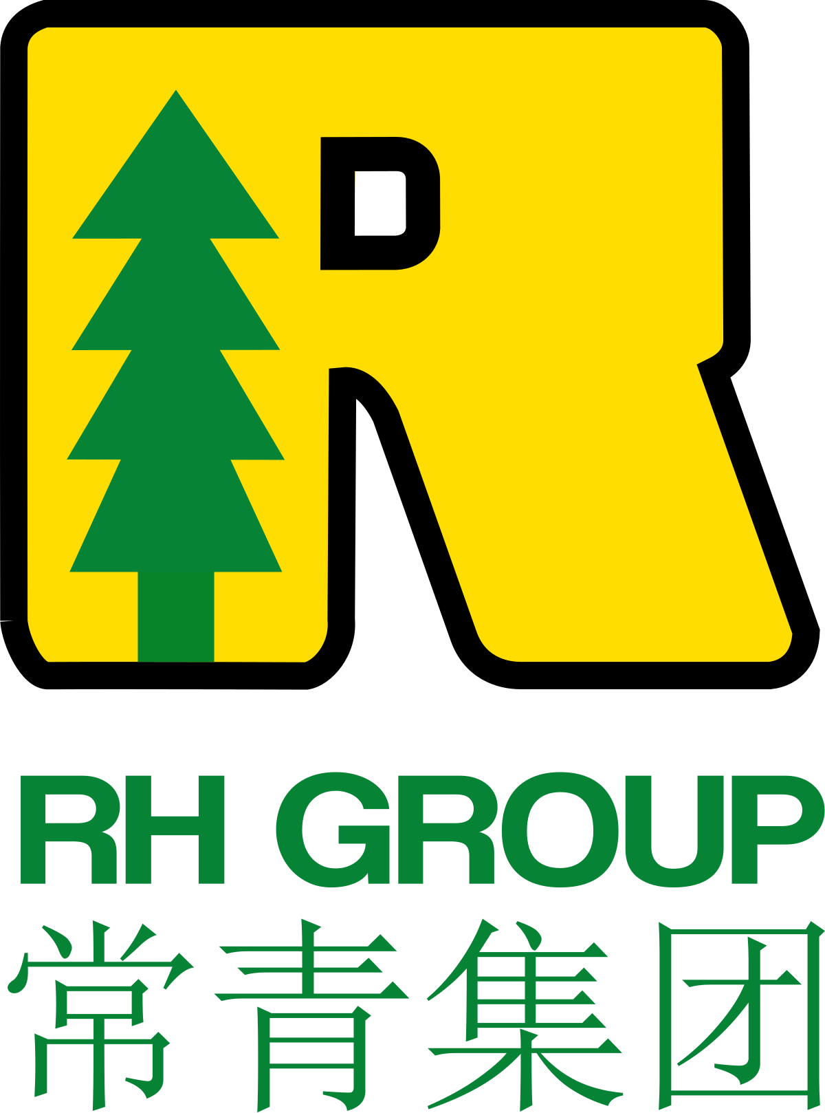 Rh r h letter modern logo design with yellow Vector Image