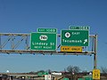 OK-74A signage along I-35 in Norman, as it appeared in December 2005