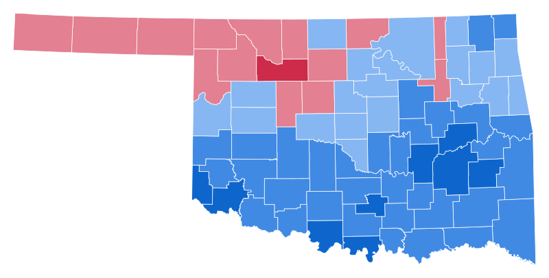 Oklahoma Presidential Election Results 1964.svg