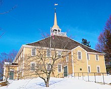 Old Ship Church (1681), Hingham, Massachusetts, the only surviving 17th-century Puritan meeting house in the US, and the oldest church building in continuous ecclesiastical use in the nation OldShipChurchExterior.jpg