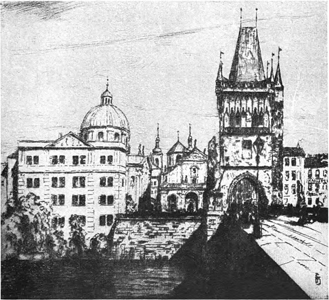 File:Old Town Bridge Tower in Prague by František Šimon.jpg