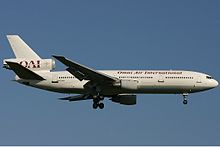 A former Omni Air International McDonnell Douglas DC-10 in 2005 Omni Air International McDonnell Douglas DC-10-30 Menten.jpg