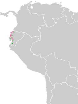 Distribución geográfica del mosquero real pacífico.