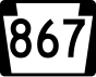 Pennsylvania Route 867 işaretçisi