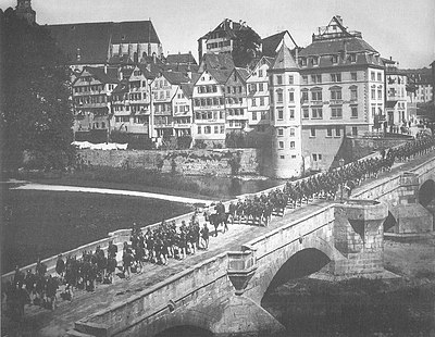 P Sinner - Württembergisches Militär auf der Eberhardsbrücke 1895 (TSiW073).jpg