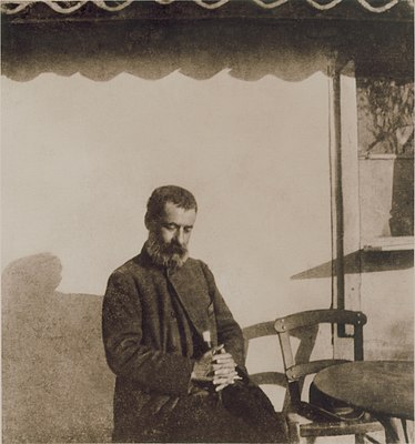 Alexandros Papadiamantis photographed by fellow Greek writer Pavlos Nirvanas, 1906