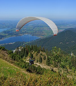 Paraglider taking off