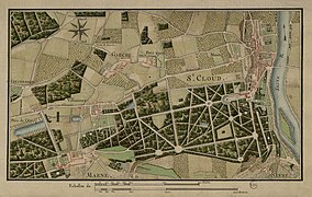 Plan du parc de Saint-Cloud au début du XVIIIe siècle.