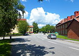 Perstorpsvägen vid Sköndalsskolan, vy mot norr
