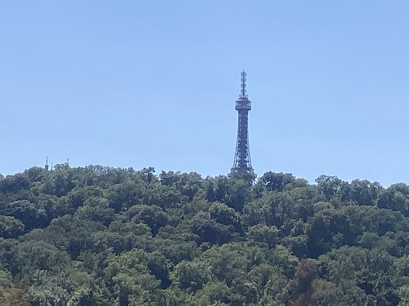 File:Petřín Lookout Tower from distance.jpg