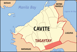 Map of Cavite with Tagaytay highlighted