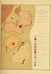 Gilbert and Russell's 1890 Map of the Volcanic District