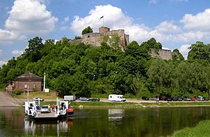 Polle castle ruins on the Weser