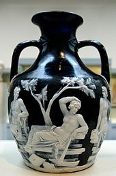 The Portland Vase in Roman cameo glass in imitation of onyx. Portland Vase BM Gem4036 n4.jpg