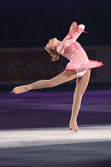 Flatt performs her One Day I'll Fly Away exhibition at the 2009 World Team Trophy. Rachael Flatt Spin 2009 World Team Trophy.jpg