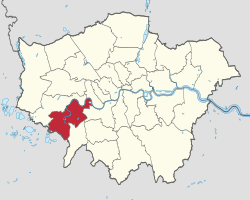 Richmond upon Thames na karti Greater Londona