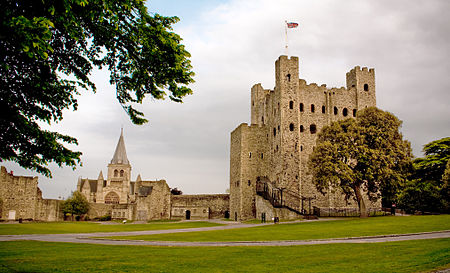 Rochester Castle (circa. 2010), where Warenne was besieged by de Montfort in 1264 Rochester Castle courtyard, 2010.jpg