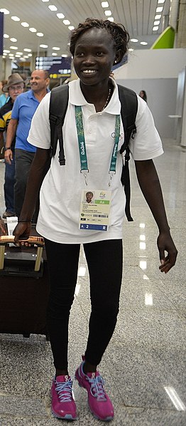 Rose Lokonyen arriving in Rio de Janeiro for the Olympic Games