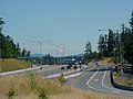 SR 520 looking south from the N.E. 51st Street overpass. Mount Rainier is in the background.