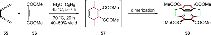 Scheme 11. Pericyclic sequence for the synthesis of [2,2]paracyclophanes Scheme 11 - peri - pcyclophane.svg