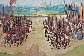 Bitva u Azincourtu na miniatuře z 15. století