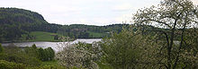 View of Semsvannet, Skaugumsåsen and Tangen