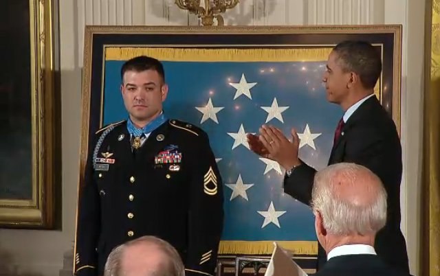 Petry after receiving the Medal of Honor at the White House in 2011.