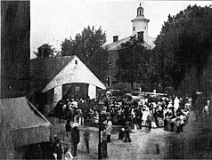 Marché hebdomadaire dont celui aux esclaves, Easton, Maryland (États-Unis), XIXe.