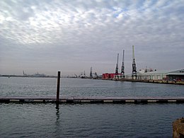 The Test is tidal in Southampton and is lined with quays