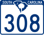 South Carolina Highway 308 marker