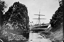 Otago Steamship Otago on the rocks at Chaslands Mistake, 4 December 1876 (3056548099).jpg