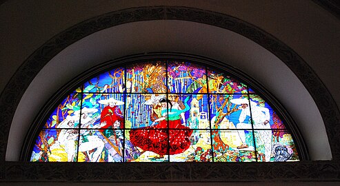 Stained glass window entitled "El Jarabe Tapatio"