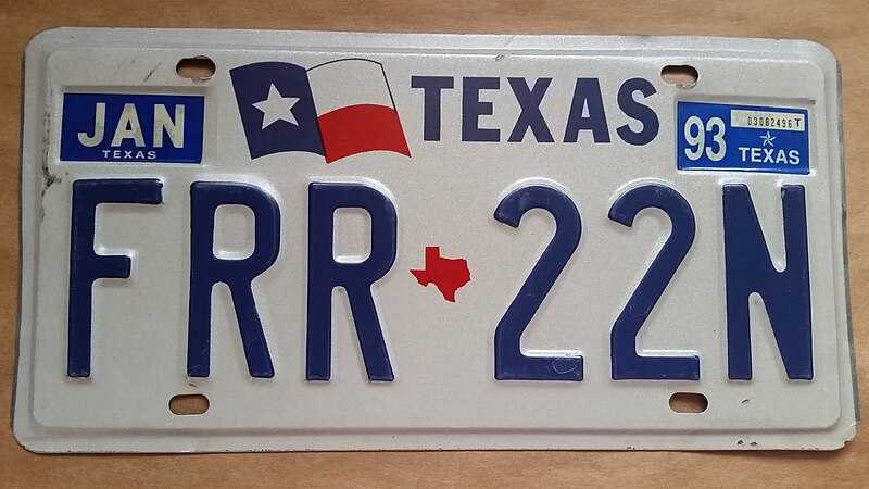 File:Texas 1993 license plate.jpg