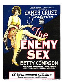 A flapper is featured on the poster for the 1924 film The Enemy Sex The Enemy Sex poster.jpg