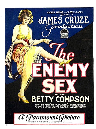 A flapper s featured on the poster for the 1924 film The Enemy Sex